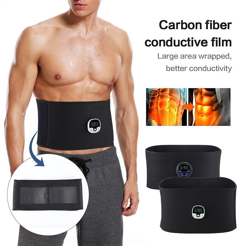 Muscle Stimulation Belt Electric ABS Stimulator Trainer EMS Abdominal Exerciser Toning Belts Fitness Training Gym Workout