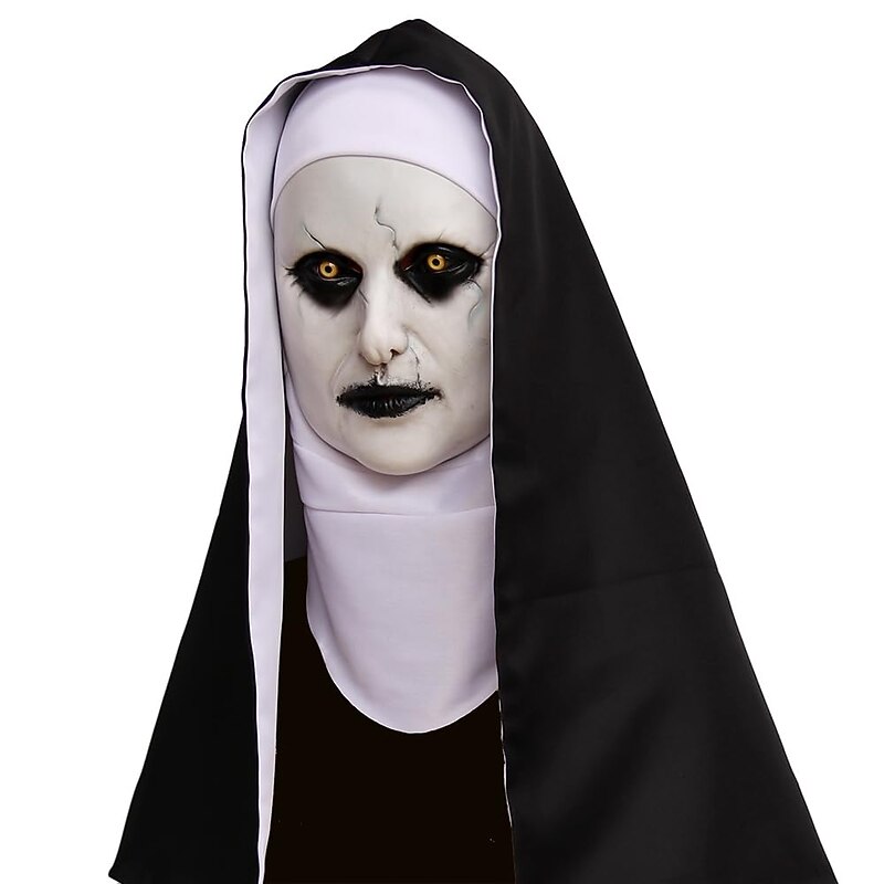 Nun Mask Nun Scary Latex Mask Halloween Party Scary Full Head Costume Mask Easy Halloween Costumes2