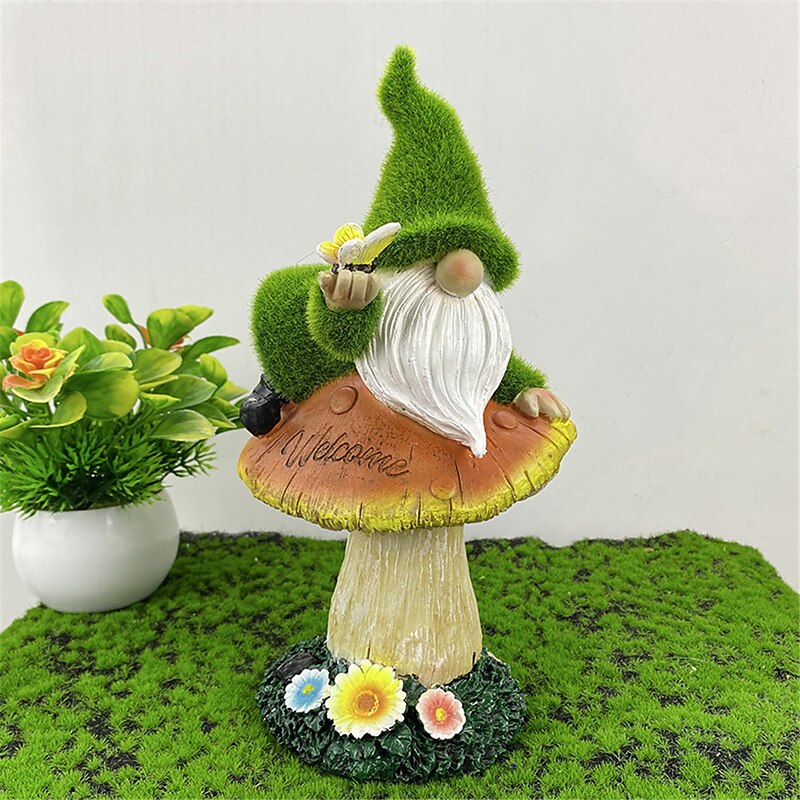 Solar Energy Genie Mushroom Outdoor Courtyard Decoration LED Lamp Lawn Lamp Garden Statue Crafts4