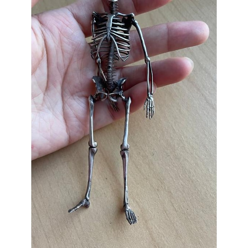 Halloween Gift 14CM/5.51inch, Handmade Sterling Silver Full Body Skeleton Pendant -HALLOWEEN GIFT4
