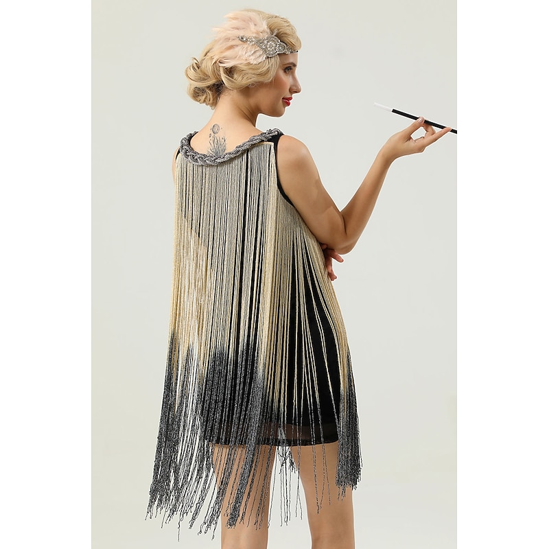 Retro Vintage Roaring 20s 1920s Flapper Dress Dress The Great Gatsby Wedding Guest Tassel Fringe Fancy Dress Women's Carnival Masquerade Wedding Wedding Guest Party / Evening Adults' Dress Homecoming4