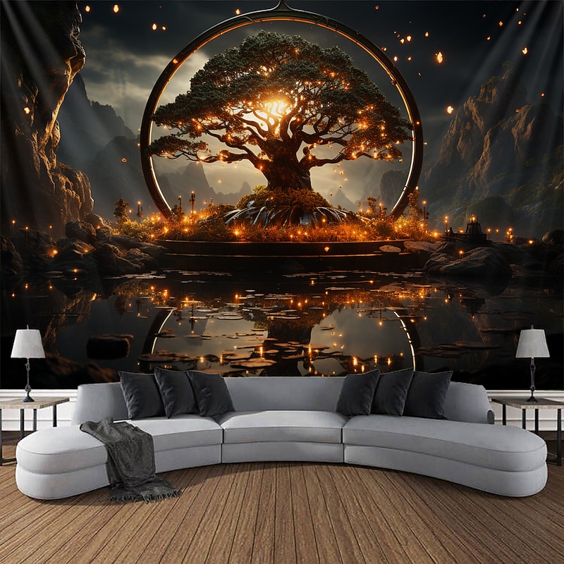 Trippy Tree of Life Hanging Tapestry Wall Art Large Tapestry Mural Decor Photograph Backdrop Blanket Curtain Home Bedroom Living Room Decoration4