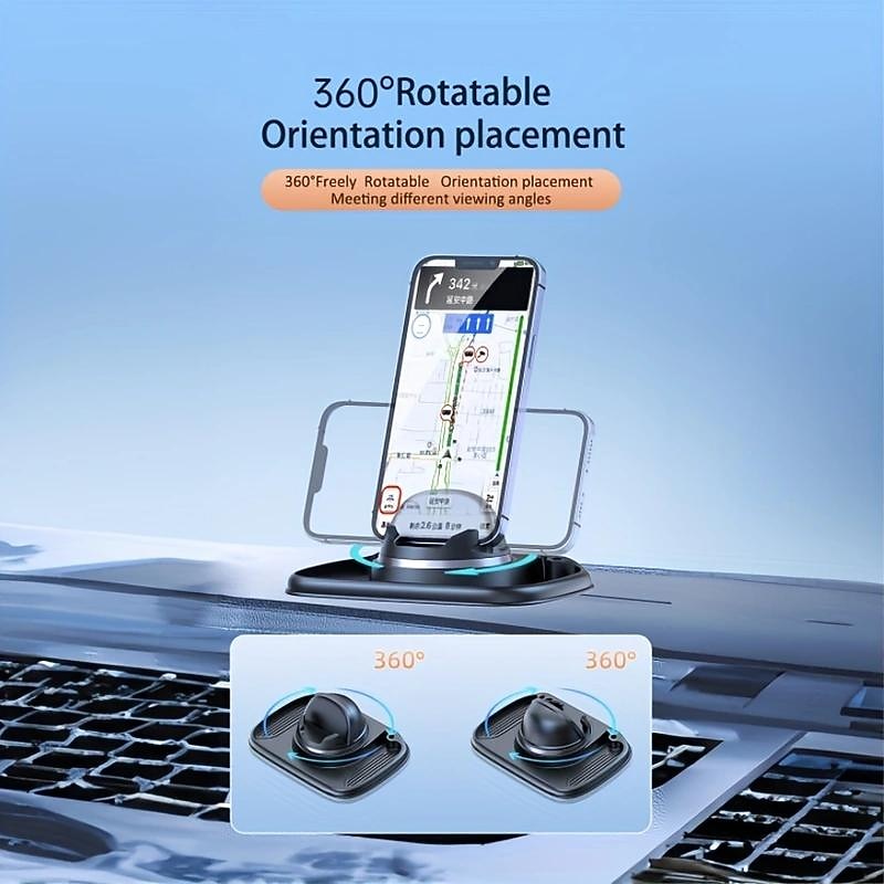 Multifunctional Car Phone Holder, 360-degree Rotating Dashboard Mobile Phone Holder, Car Navigation Anti-slip Holder, Suitable For Car Dashboard Anti-slip Mat Suitable For All Phones2
