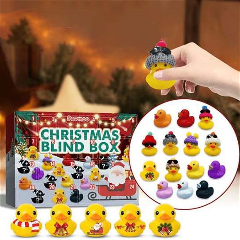 Christmas Rubber Duck Blind  Advent Calendar Christmas Yellow Duck Blind Countdown Christmas Gift Set Advent Calendar Christmas Gifts - Main Image