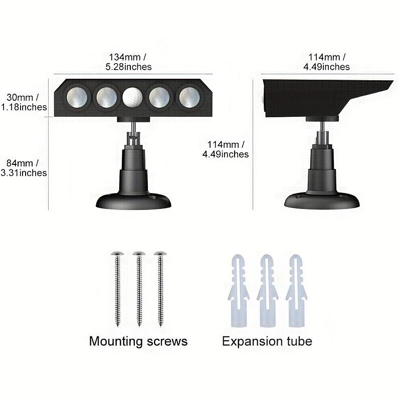 1pc LED Solar Flood Lights Safety Light Dusk To Dawn Floodlight 3000LM Wall Mounted Solar 5V Panel Energy Lamp Wall Outdoor 3 Modes Light Sense/Motion Sensing IP65 Waterproof3