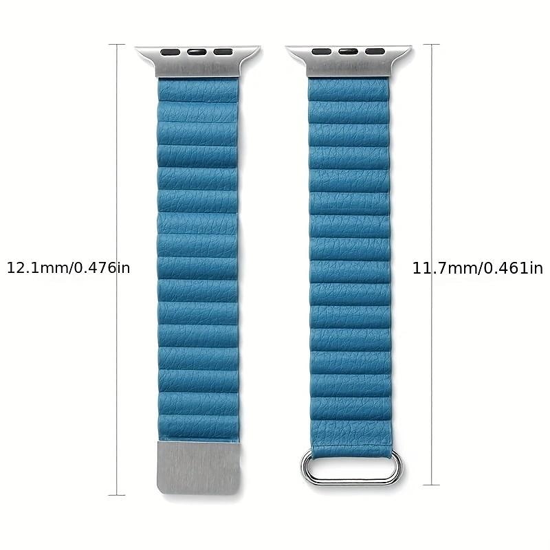 2023 New Genuine Leather Magnetic Loop Bracelet For Apple Watch Series 8 7 6 5 SE - Fashionable & Ultra-Luxurious Replacement Strap For 38/40/42/44/45/49mm Smart Watches2