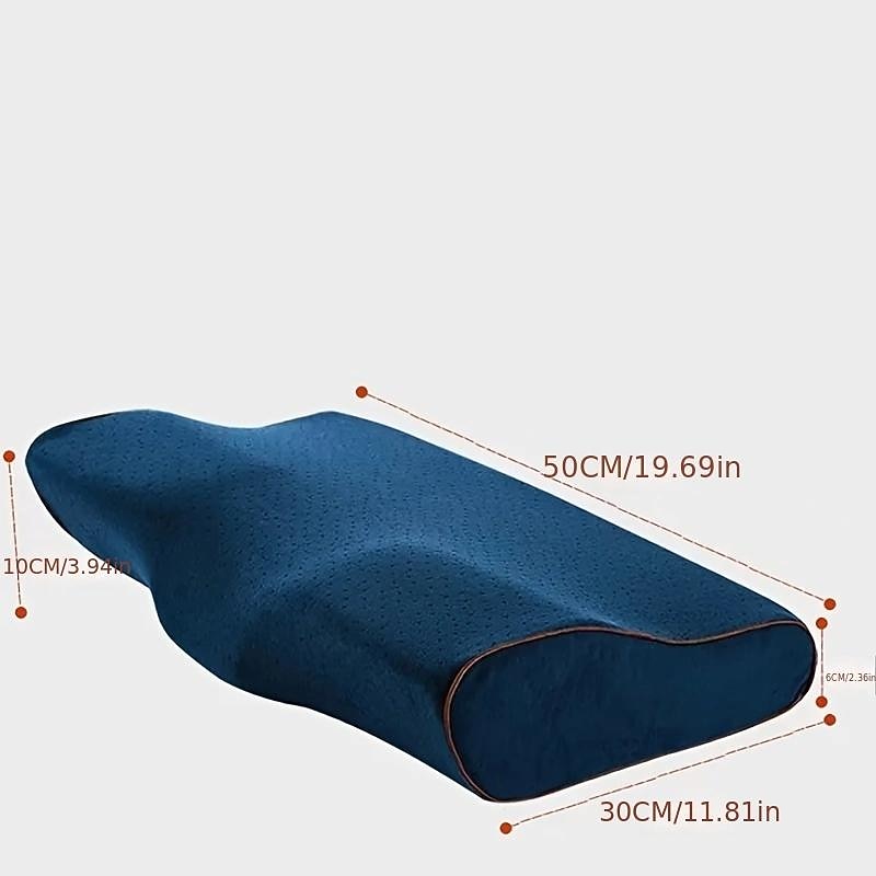 Japanese Slow Rebound Health Neck Care Massage Cervical Spine Home Memory Pillow Manufacturer Wholesale Memory Cotton Butterfly Shaped Pillow3