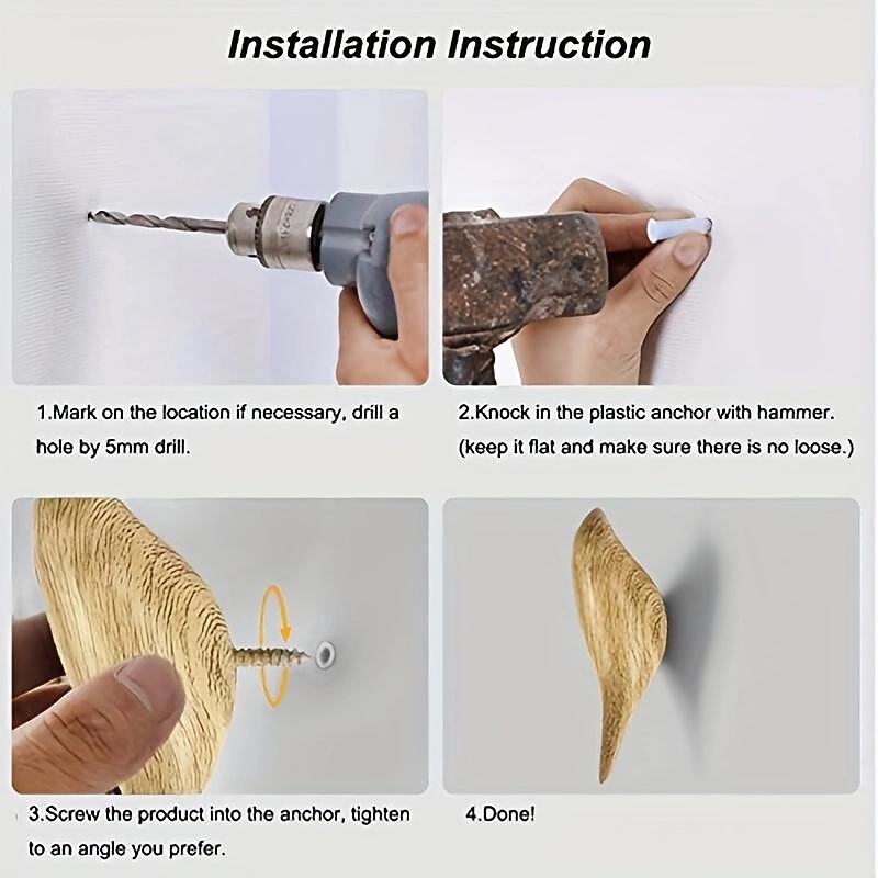 1pc, Designer Wood Grain Bird Coat Hooks - Premium Resin Creative Wall Mounted Birds Decorative Art Decor Hat Towel Bag Hanger Gift For Home, Living Room, Bedroom, Shop3