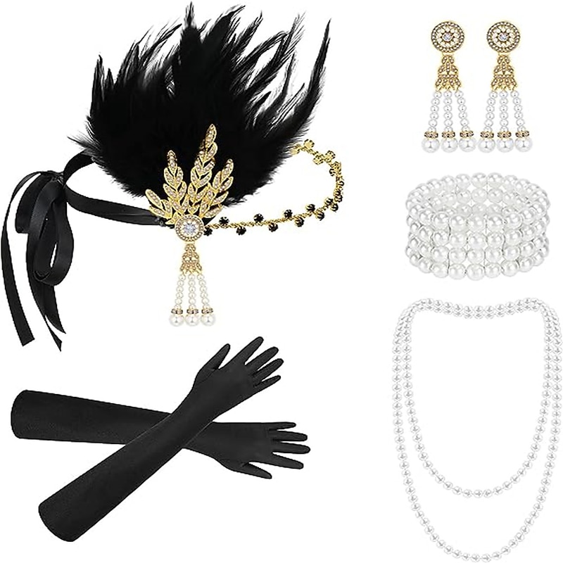 1920s Gatsby Accessories Set for Women Flapper Costume Accessories Roaring 20s Accessories for Women Flapper Headpiece3