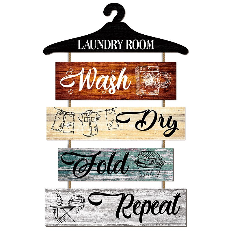 1pc Laundry Wood Wall Sign, Wooden Plaque Sign Wall Decor Accessories, For Laundry Shop Cafe Room Decor Household Items2