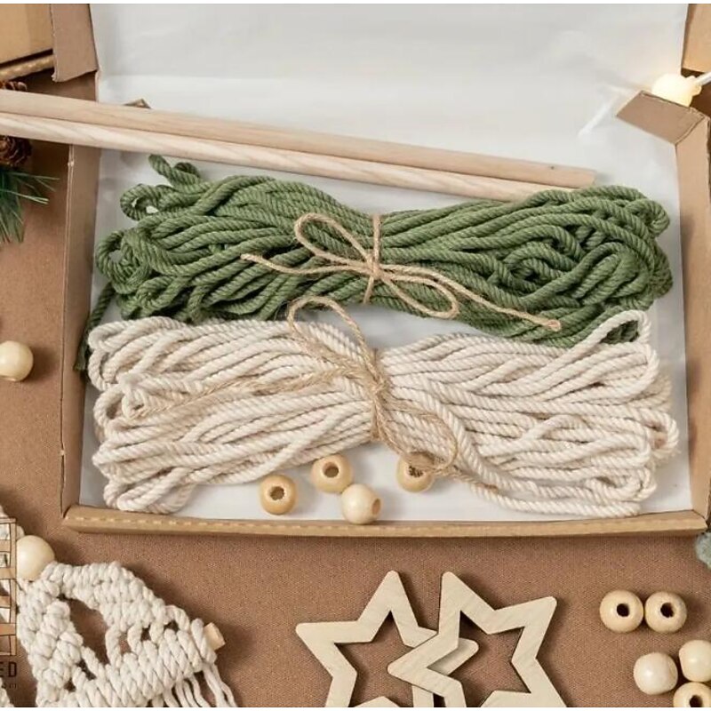 Macrame DIY Christmas Tree, 2pcs Woven Christmas Tree DIY Kit Christmas Crafts Gift Kit Suitable for Family Friends Gift2