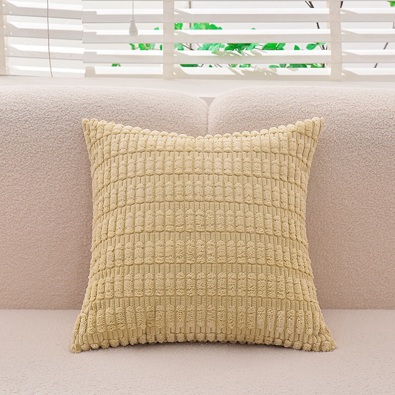Decorative Toss Pillows Corduroy Throw Pillow Covers Sofa Large Fat Strip Cushion Cover Solid Color Striped Pillowcase 1pc Blue Sage Green Purple Yellow2