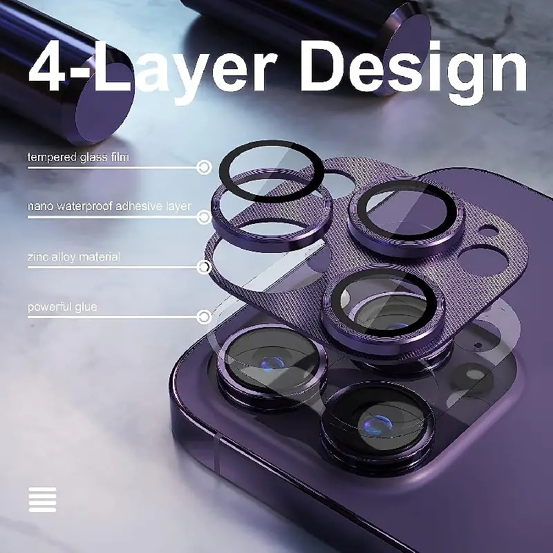 1 Set Camera Lens Protector For Apple iPhone 16 15 14 Pro Max Plus iPhone 16 iPhone 15 Pro Max Plus Tempered Glass 9H Hardness2