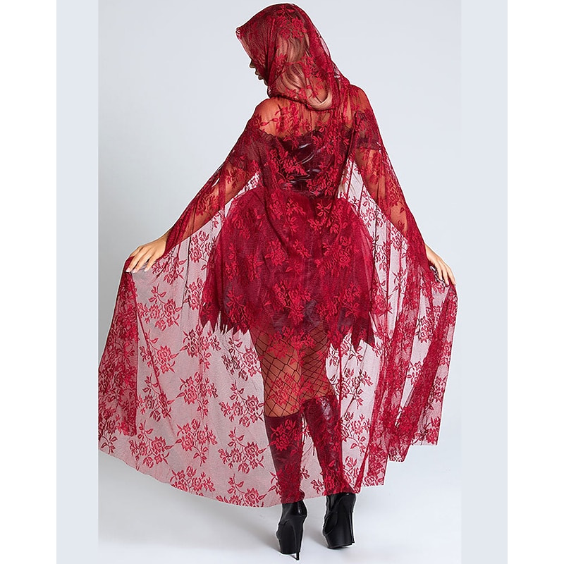 Witch Little Red Riding Hood Halloween Dress Cape Hooded Cloak Walpurgis Night Sexy Costume Adults' Women's Carnival Party Easy Halloween Costumes Dress Up3