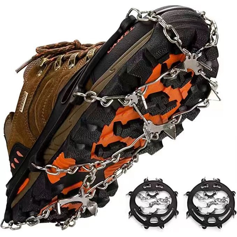Crampons Ice Cleats For Boots Shoes, Anti Slip Stainless Steel Spikes For Outdoor Hiking Fishing Walking Climbing Mountaineering4