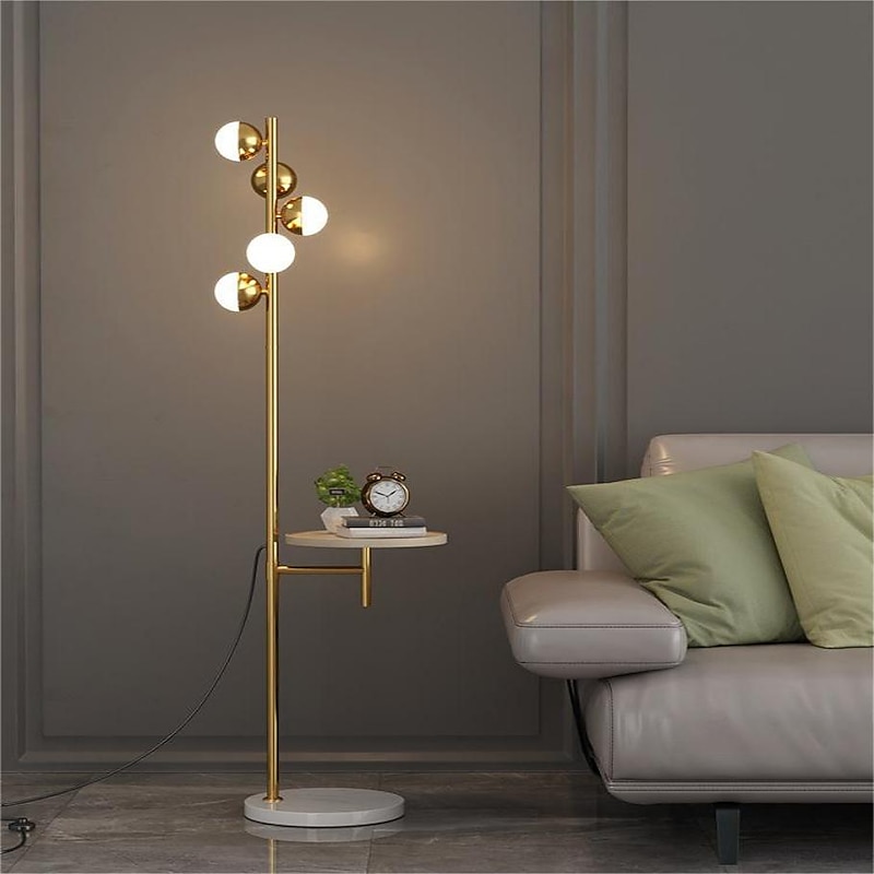 Elegant LED Floor Lamp Nordic Loft Golden Metal Living Room Sofa Standing Lamp Hotel Bedroom Deco Lights Bedside Desk Lamp4