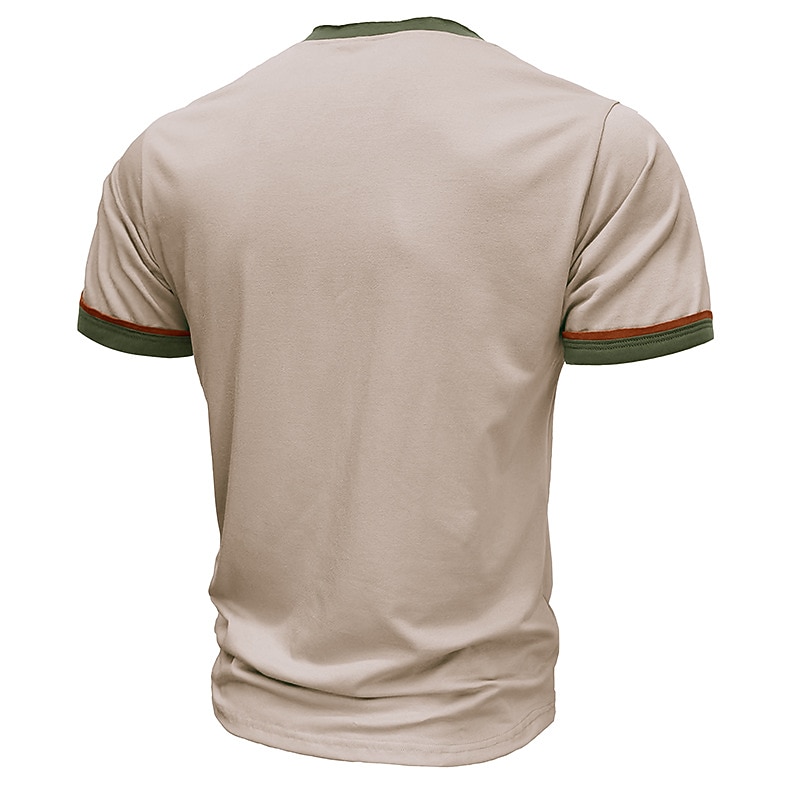 Men's Button T Shirt T Shirt Henley Shirt Tee Top Short Sleeves Henley Summer Plain Fashion Designer Basic Vacation Street Going out White Navy Blue Green Top Tee for Men3