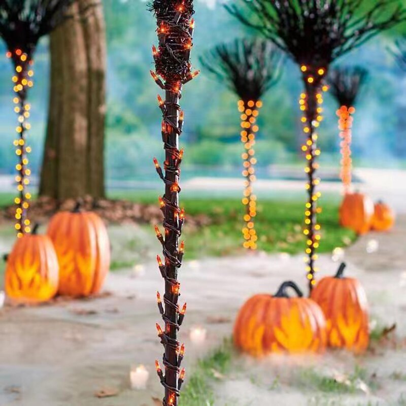 Halloween Pumpkin Lantern Jack-O-Lantern Battery Operated Lighted Flame Pumpkin Party Favor Outdoor Garden Decoration2