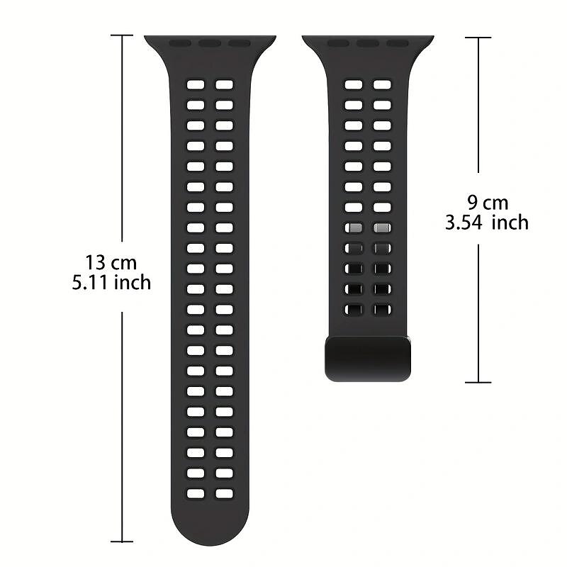 Smart Watch Bands For Apple Watch 44mm 40mm 49mm 38mm 45mm 41mm 42mm Womens Mens Sport Two-Tone Silicone Strap + Magnetic D-Clasp Replacement Wristband For Apple Watch Series 8/Ultra/7/SE/6/ 5/4/3/2/12