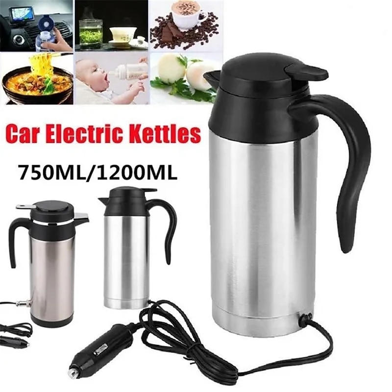 1200ML 12V/24V Car Cigarette Lighter Heating Kettle Mug Auto Electric Travel Thermoses