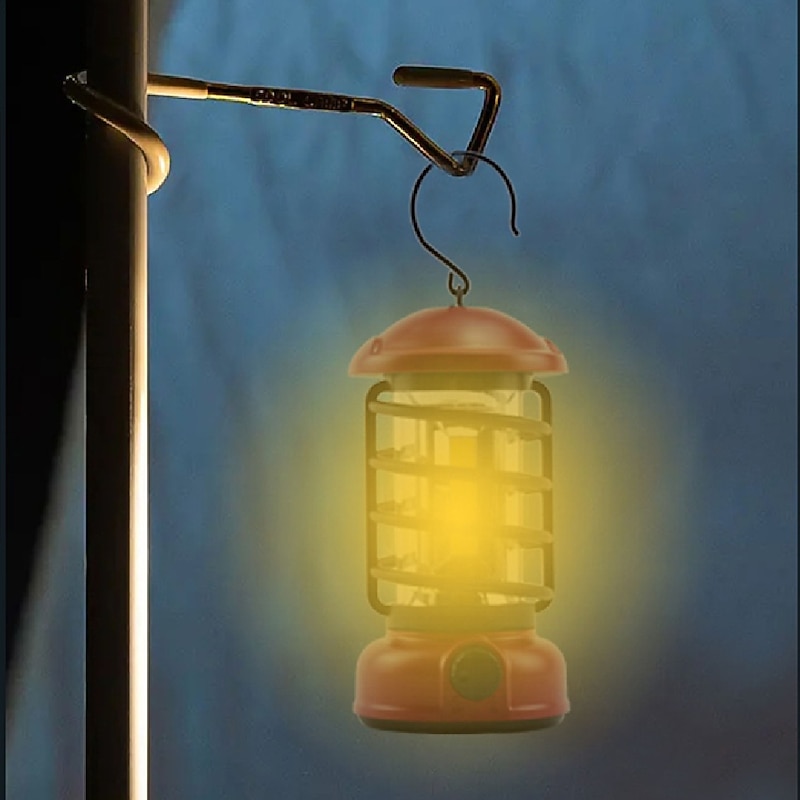 Frogued Camping Light Portable Retro Lamp Light Rotary Switch USB Recharge Camping Tent Travel Light Vintage Outdoor Lighting