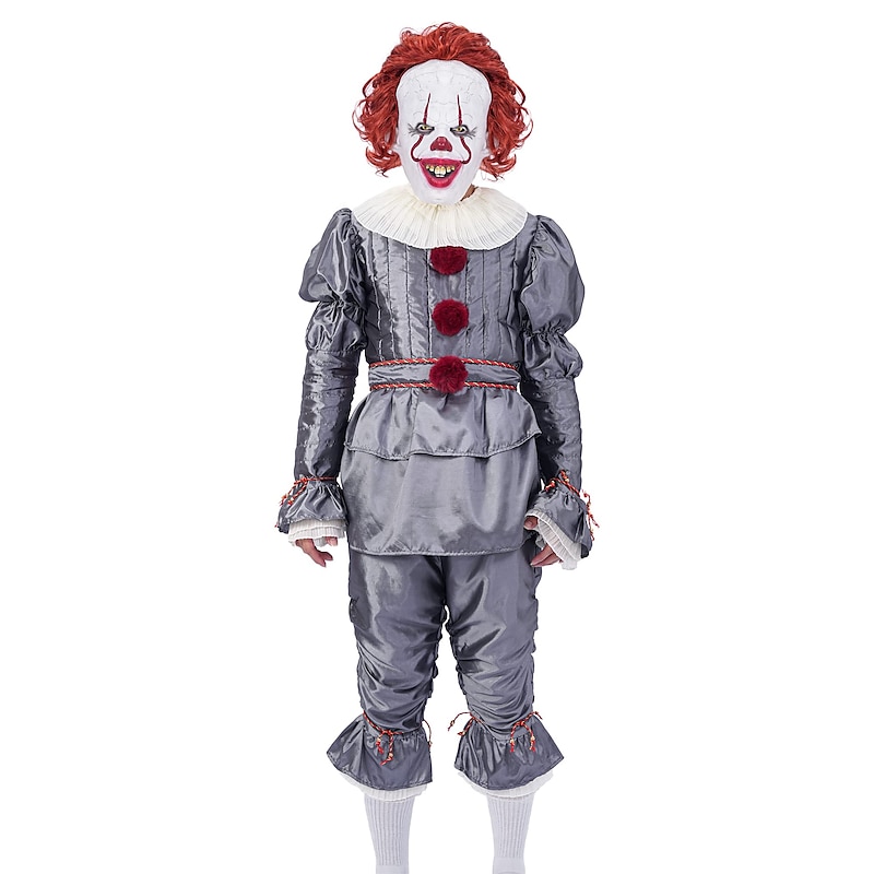 Burlesque Clown Pennywise Halloween Cosplay Costume Party Costume It Carnival Costume Outfits Scary Costume Adults' Men's Women's Halloween Carnival Masquerade Performance Party Easy Halloween