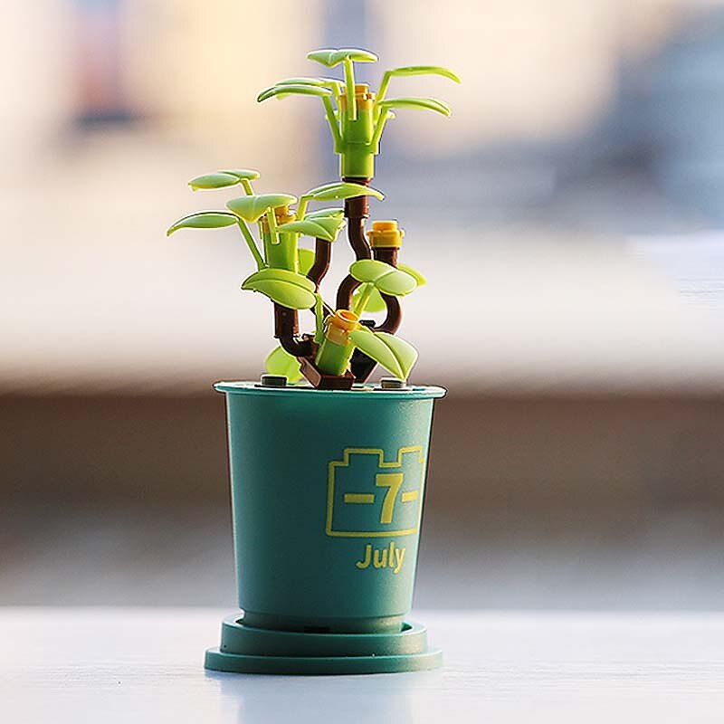 Meat building block flower blind box simulation flower potted tabletop decoration assembly boutique toy gift prize3