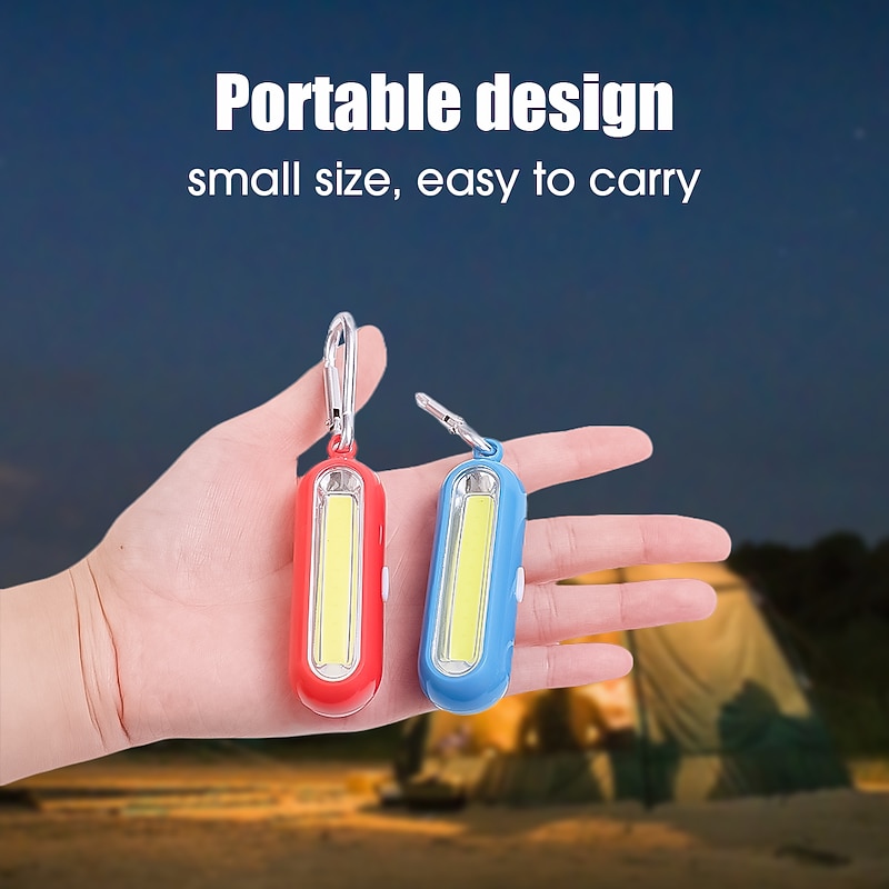 Portable Mini COB LED Keychain Pocket Flashlight 3 Modes LED Flashlight Battery Powered Outdoor Camping Hiking Fishing Torch4