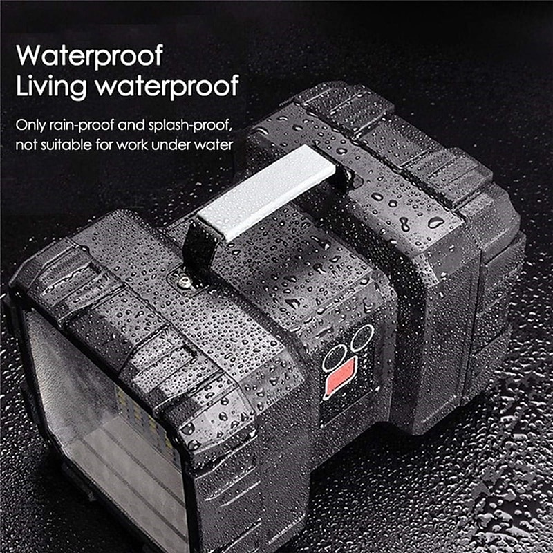 Super Bright 100000LM Handheld LED Spotlight Flashlight, Waterproof Rechargeable Double Head Floodlight for Outdoor Camping4