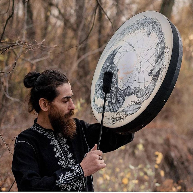 Shaman Drum Tree of Life Siberian Shaman Drum Decorative Music Lover Frame Drum Craft3