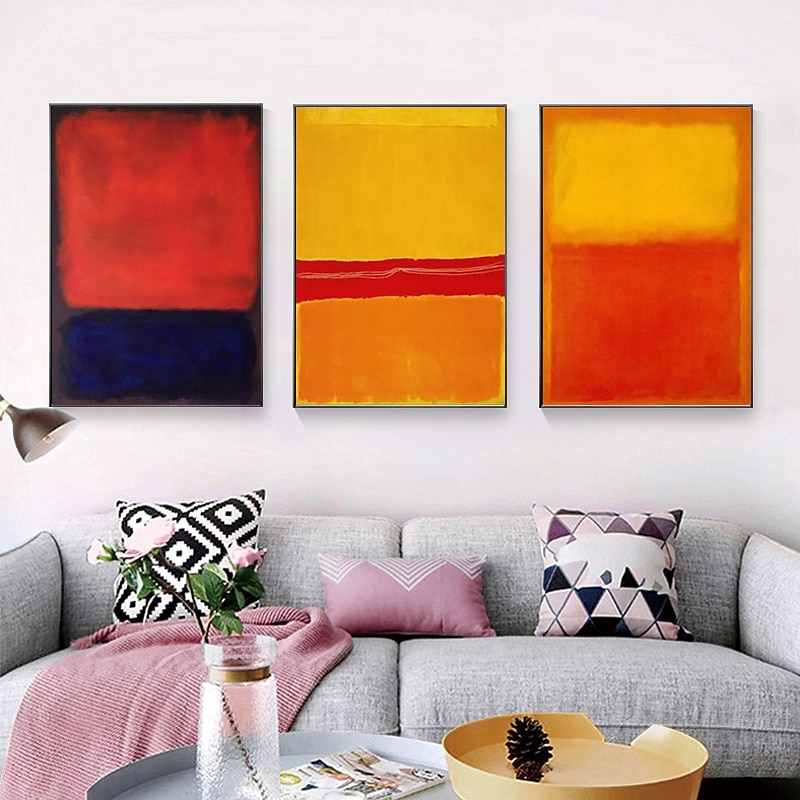 1 piece Marks Rothko Canvas Wall Art Handpainted Artwork Painting Picture for Office Bedroom Home Modern Decoration Rolled Canvas (No Frame)