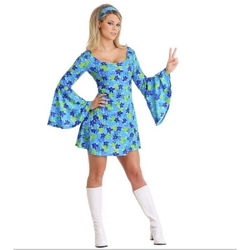 Retro Vintage 1970s Disco Dress Headband Hippie Floral Fancy Dress Women's Halloween Carnival Masquerade Performance Event / Party Pride Parade Adults' Dress Headband Spring & Summer