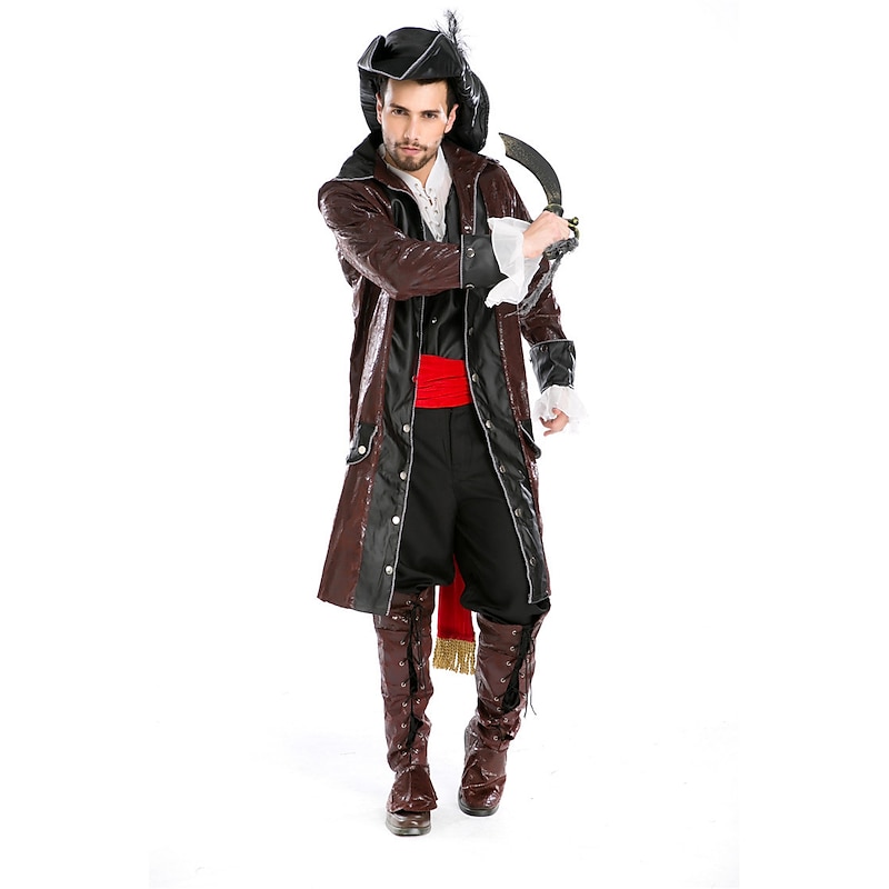 Jack sparrow Costume Pirate Cosplay Costume Party Costume Adults' Men's Outfits Performance Party Masquerade Easy Halloween Costumes4