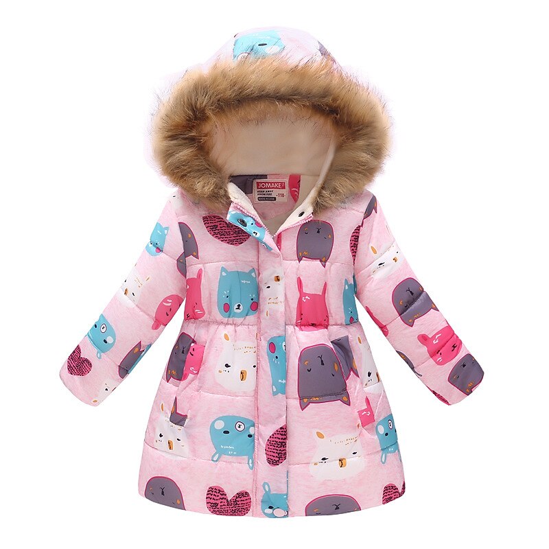 Kids Girls' Down Coat Graphic Active School Coat Outerwear 2-9 Years Spring 3002-10 Leopard Print 3002-34 blue flowers 3002-32 navy blue floral2