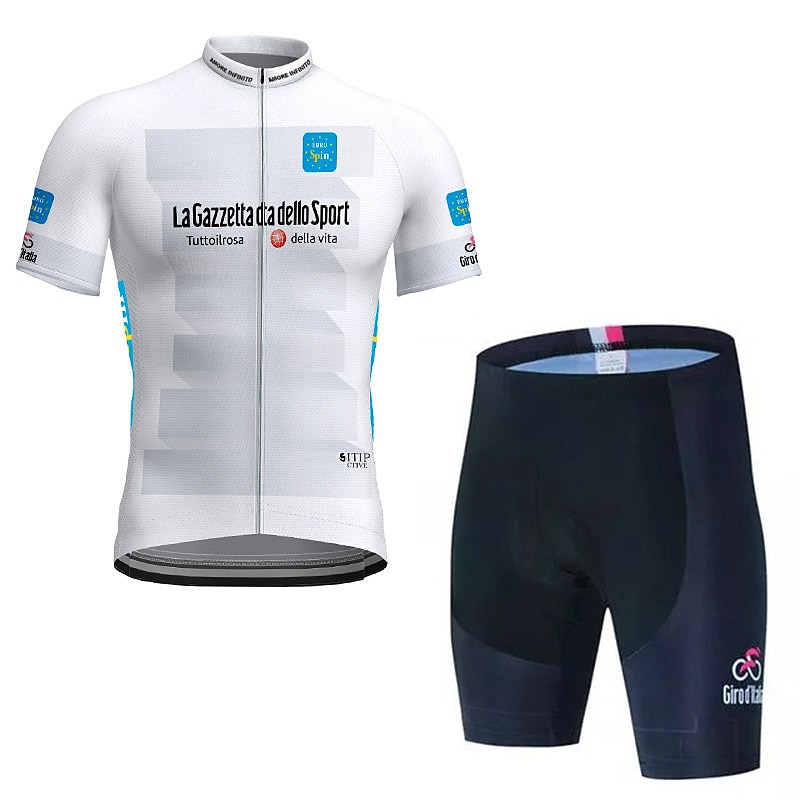 Men's Cycling Jersey with Shorts Short Sleeve Mountain Bike MTB Road Bike Cycling Black Pink Blue Bike Clothing Suit 3D Pad Breathable Quick Dry Back Pocket Polyester Spandex Sports Letter & Number3