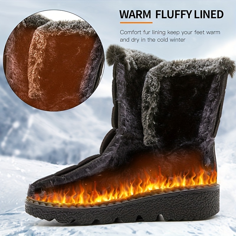 Women's Waterproof Winter Snow Boots - Warm, Slip-Resistant Outdoor Boots with Fur Lining for Cold Weather3