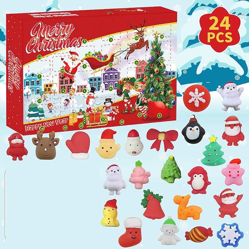 Christmas Advent Calendar Blind Box,Christmas Rubber Duck Gift Little Yellow Duck Christmas Advent Calendar Box Countdown Blind Box Toy Set for Christmas Gifts4