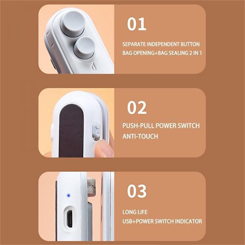 Mini Bag Sealer Sealing Machine 2 in 1 Heat Sealer and Cutter for Plastic Bags New4