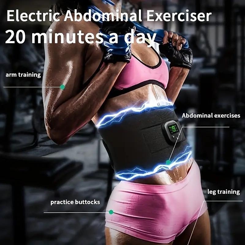 2023 New EMS Electric Abdominal Body Slimming Belt Waist Band Smart Abdomen Muscle Stimulator Abs Trainer Fitness3