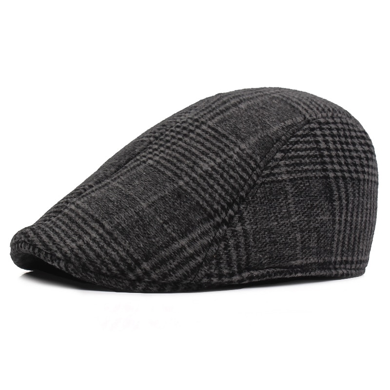 Men's Flat Cap Tweed Cap Light Grey Dark Gray Cotton Streetwear Stylish 1920s Fashion Outdoor Daily Going out Lattice Warm2