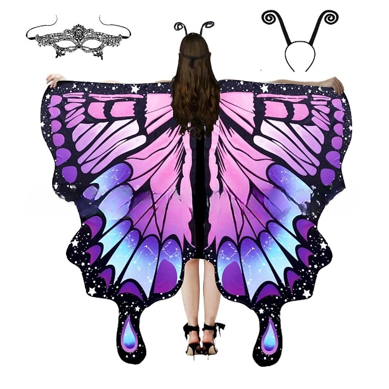 Fairytale Butterfly Halloween Wings Mask Headband Carnival Costume Funny Costume Adults' Women's Christmas Carnival Mardi Gras Party Pride Parade Pride Month Easy Halloween Costumes Dress Up3