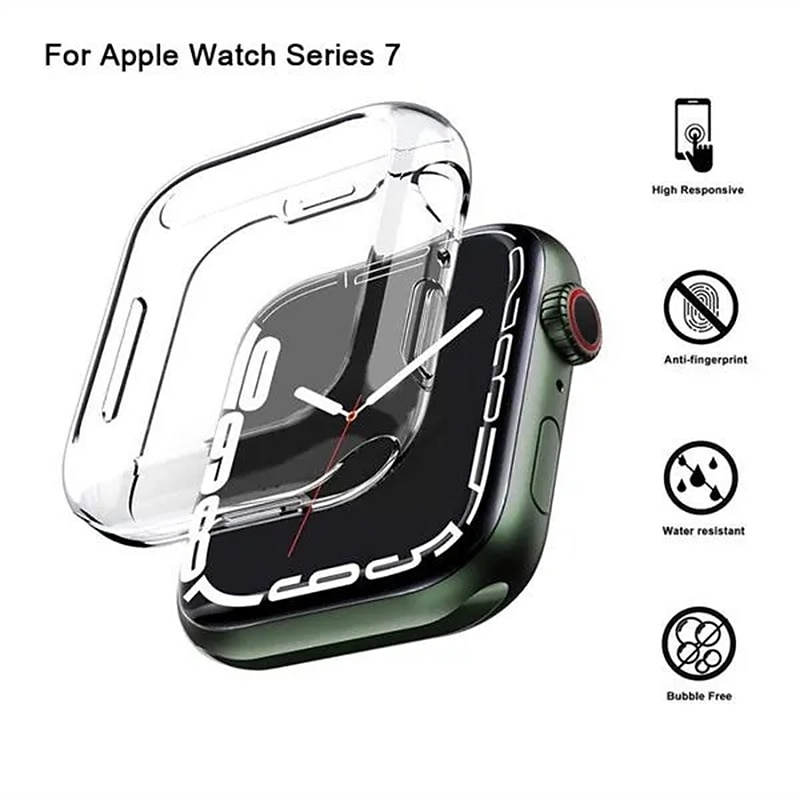 Compatible with Apple Watch Series 8 7 45mm / Series 8 7 41mm / Series 6 5 4 SE 44mm / Series 6 5 4 SE 40mm / Series 3 2 1 42mm All Around Protective Shockproof TPU Watch Cover3