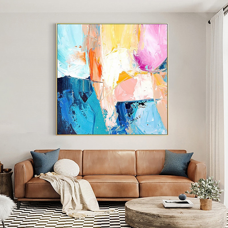 100% Hand Painted textured Oil Painting Wall Colorful art Handmade colorful painting large canvas art fashion art Home Decoration Decor Rolled Canvas No Frame Unstretched3