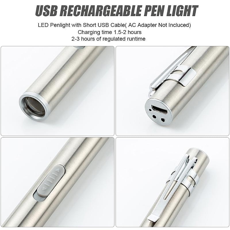 USB rechargeable flashlight flashlight mini LED pocket lamp medical camping bicycle flashlight night lighting4