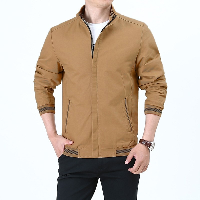 Men's Lightweight Jacket Summer Jacket Windbreaker Transition Jacket Daily Sports Breathable Pocket Spring &  Fall Solid Colored Casual Stand Collar Thin Regular Cotton Regular Fit Black Red Royal3