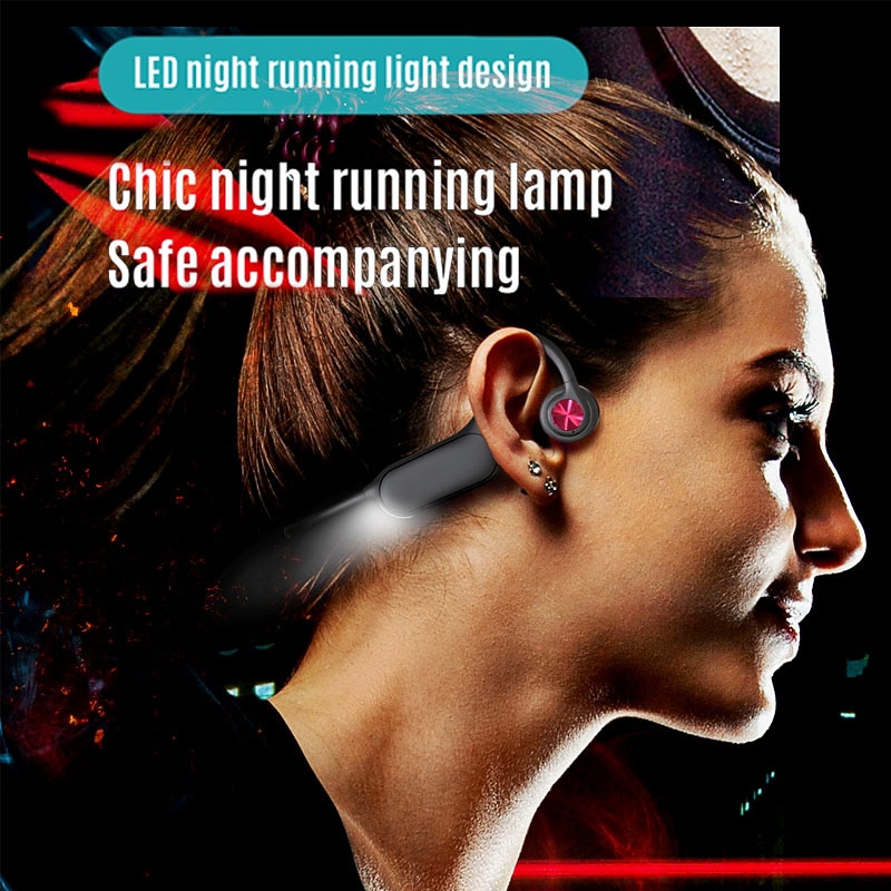 P8S Bone Conduction Headphone Bone Conduction Headphones Bluetooth 5.3 LED Light Sports Waterproof3