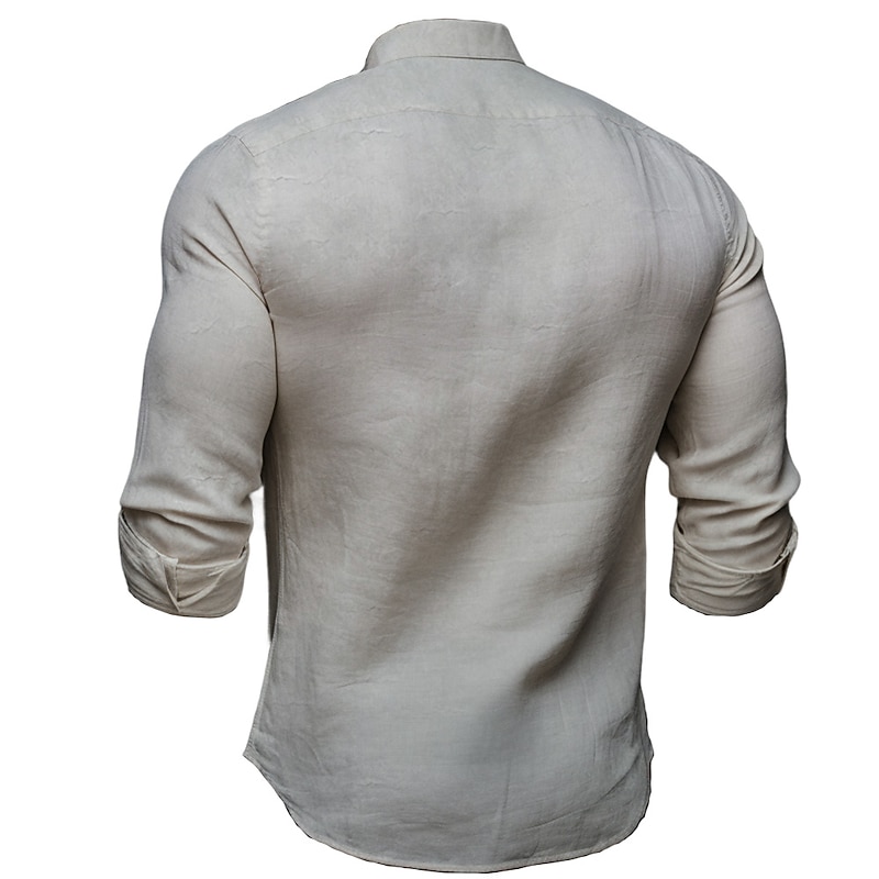 Men's Nautical Vintage Shirt Button Up Shirt Long Sleeve Vintage Fashion Streetwear Outdoor Casual Daily Summer Spring Fall Stand Collar Print Blue-Green Black Blue Green Khaki2