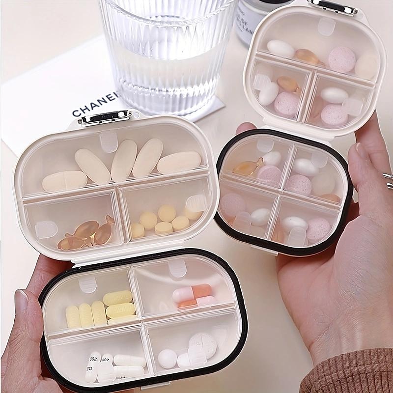 1pc Portable Pill Box Travel Seven Days 7 Grid Sub-Packaging Pills Sealed Storage Box Pill Organizer