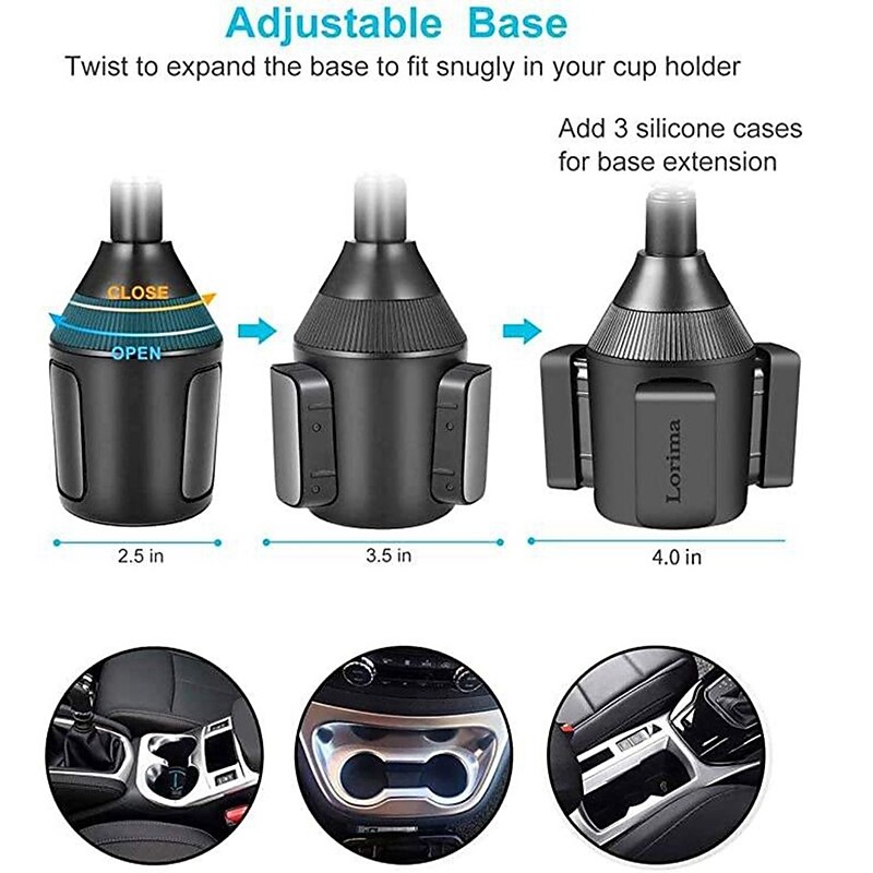 Cup Holder Phone Mount Buckle Type Rotatable Clamp Clip Phone Holder for Car Car Truck Compatible with All Mobile Phone Phone Accessory4