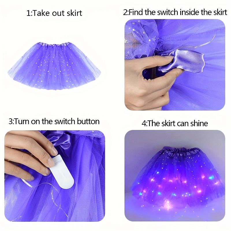 LED Tulle Skirts for Girls Light Up Women's Ballet Carnival Festival Cosplay Costumes Glow In the Dark for Glowing Party Decorating Fairy Gifts For Children3